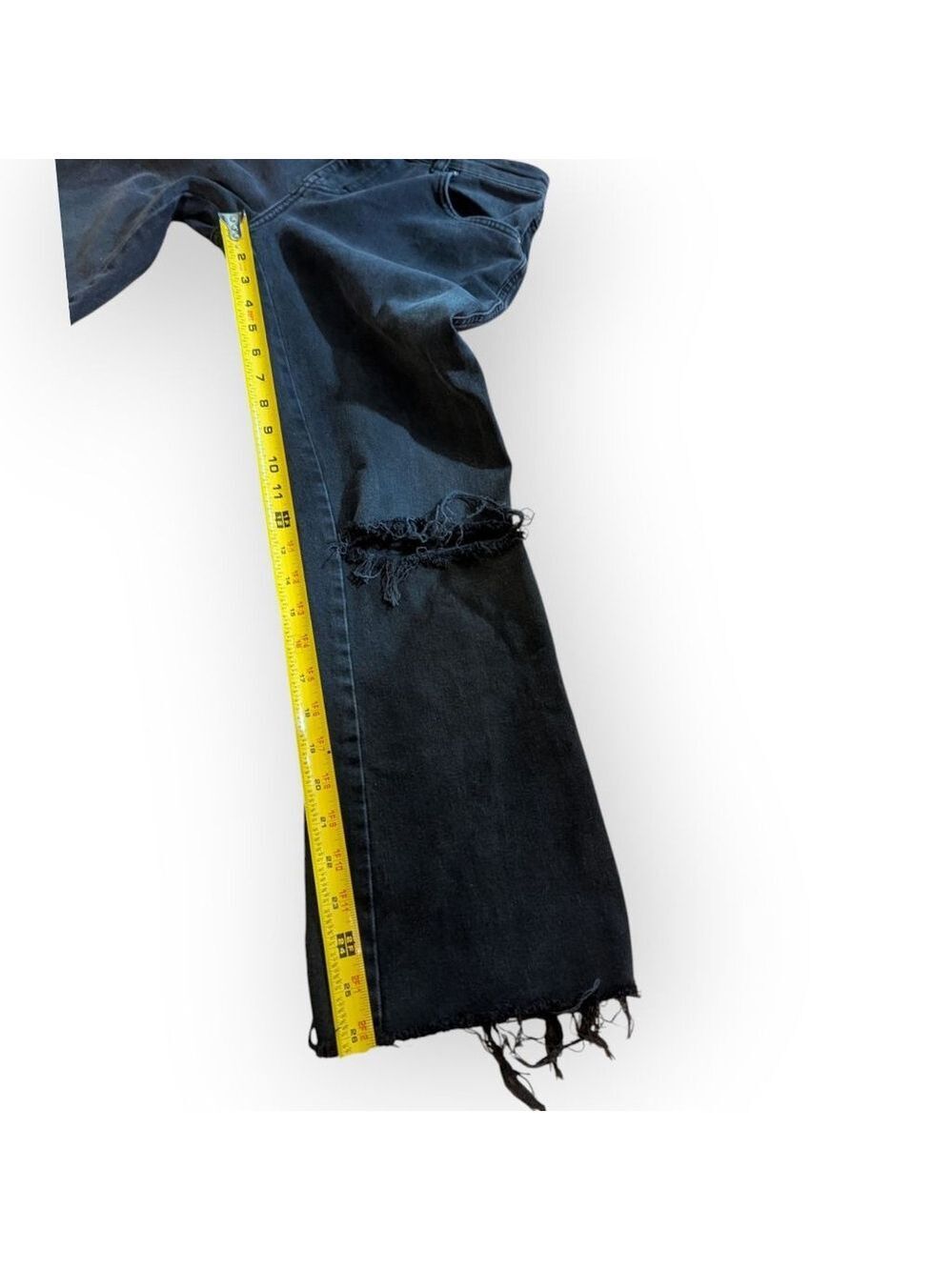 Free People Black Distressed Denim Ankle Jeans Size 28 - Picture 10 of 11